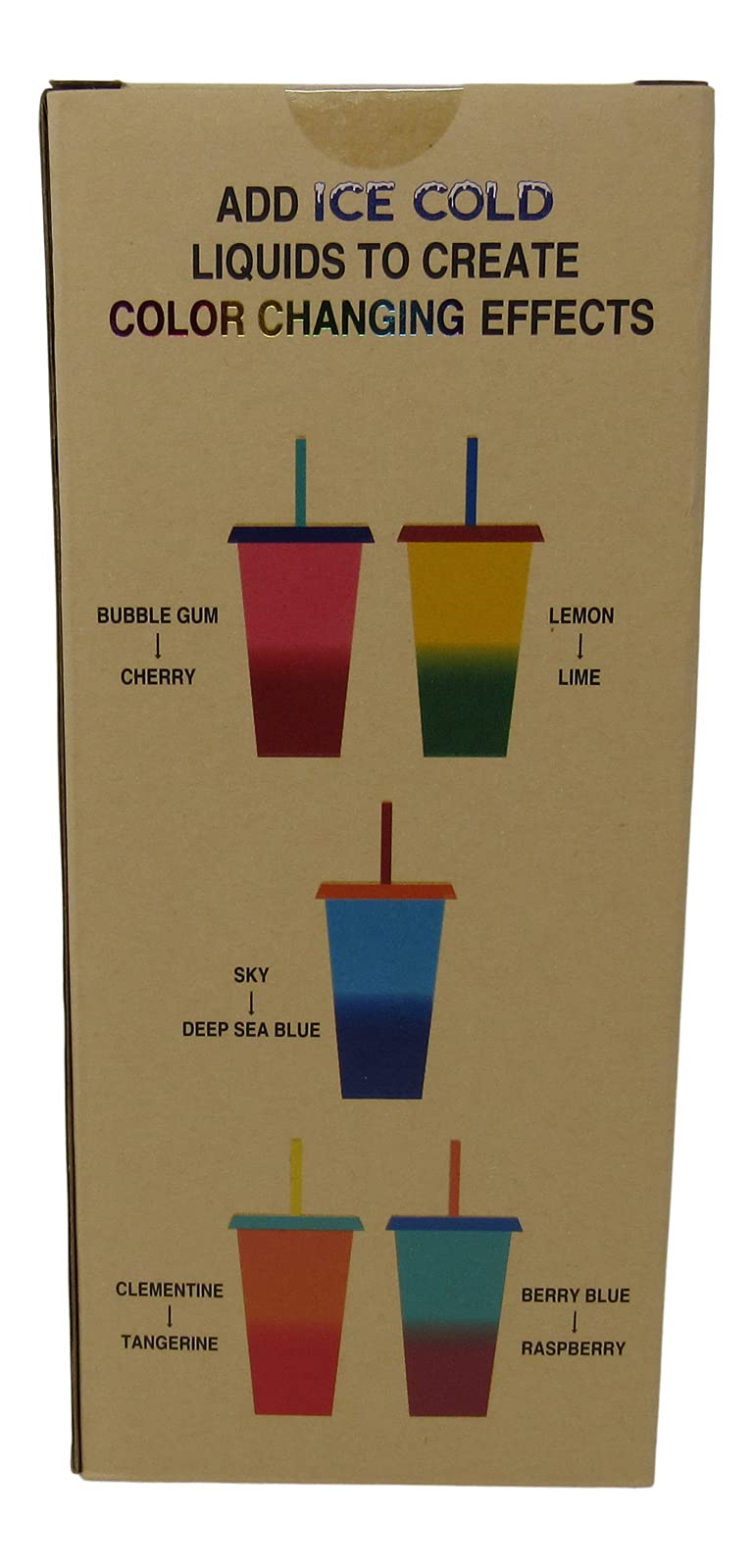 Buc-ee's color changing tumblers w/lids & straws